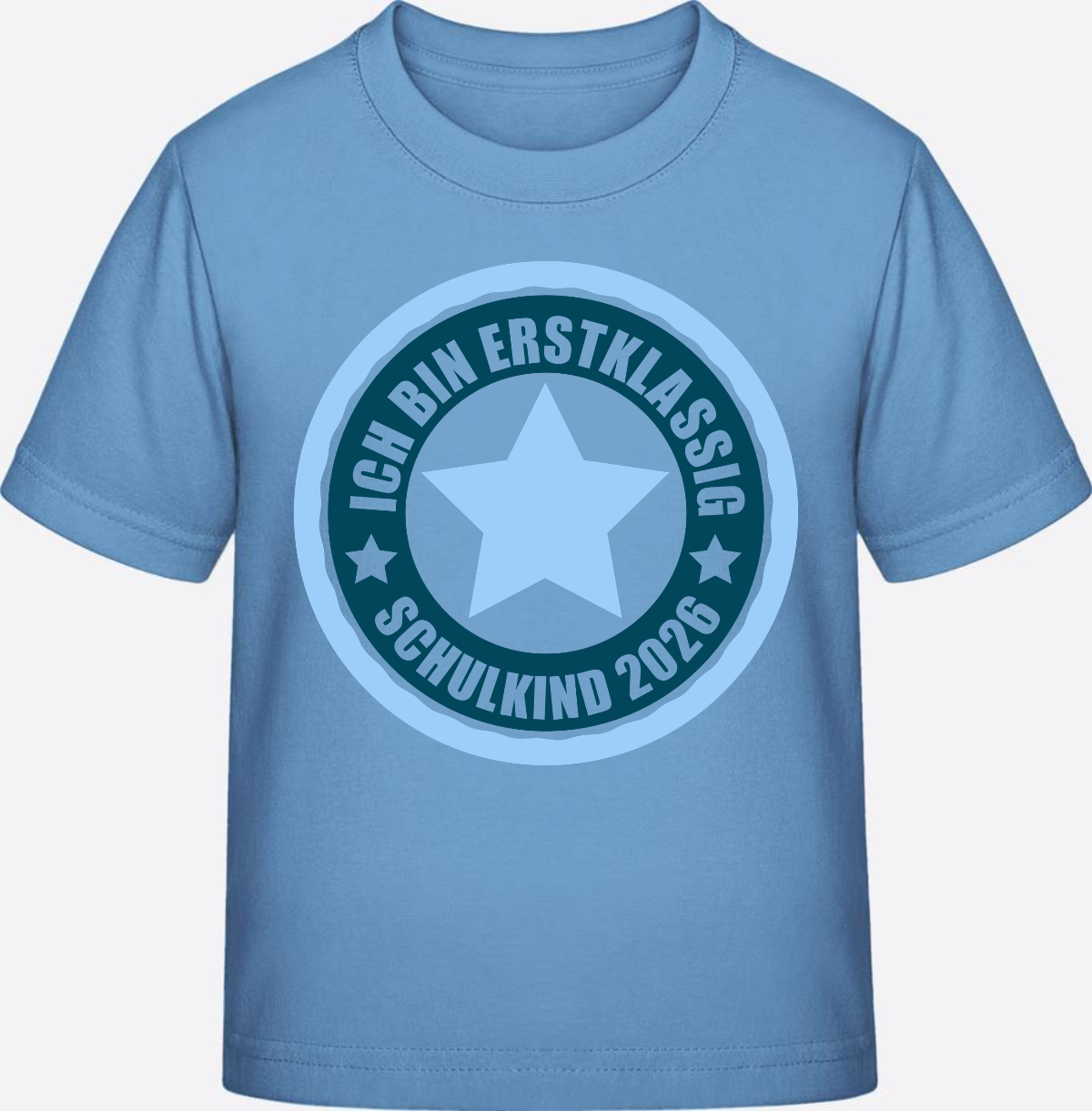 T-Shirt Schulkind 2026 - Ich bin erstklassig - Sky Blue