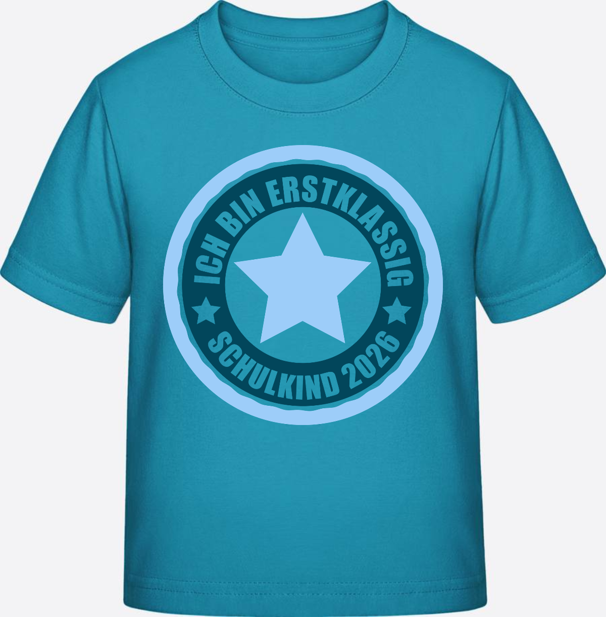 T-Shirt Schulkind 2026 - Ich bin erstklassig - Swimming Pool