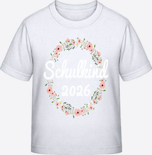 T-Shirt Schulkind 2026 mit Name – Perfektes Einschulungsgeschenk - White