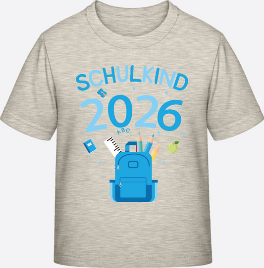T-Shirt Schulkind 2026 mit Namen – Geschenk zur Einschulung - Natural Raw