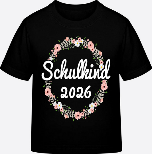 T-Shirt Schulkind 2026 – Personalisiert zur Einschulung - Black