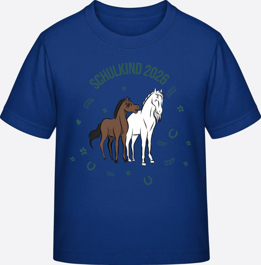 T-Shirt Schulkind 2026 Pferd – Personalisiert mit Namen - Royal