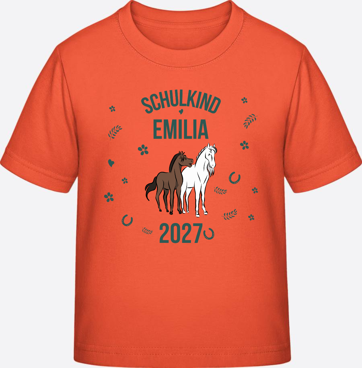 T-Shirt Schulkind mit Pferd & Wunschnamen | Einschulung - Fiesta