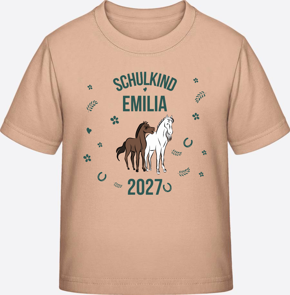T-Shirt Schulkind mit Pferd & Wunschnamen | Einschulung - Fraiche Peche