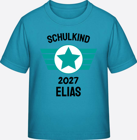 T-Shirt Schulkind mit Wunschnamen – Geschenk zur Einschulung - Swimming Pool