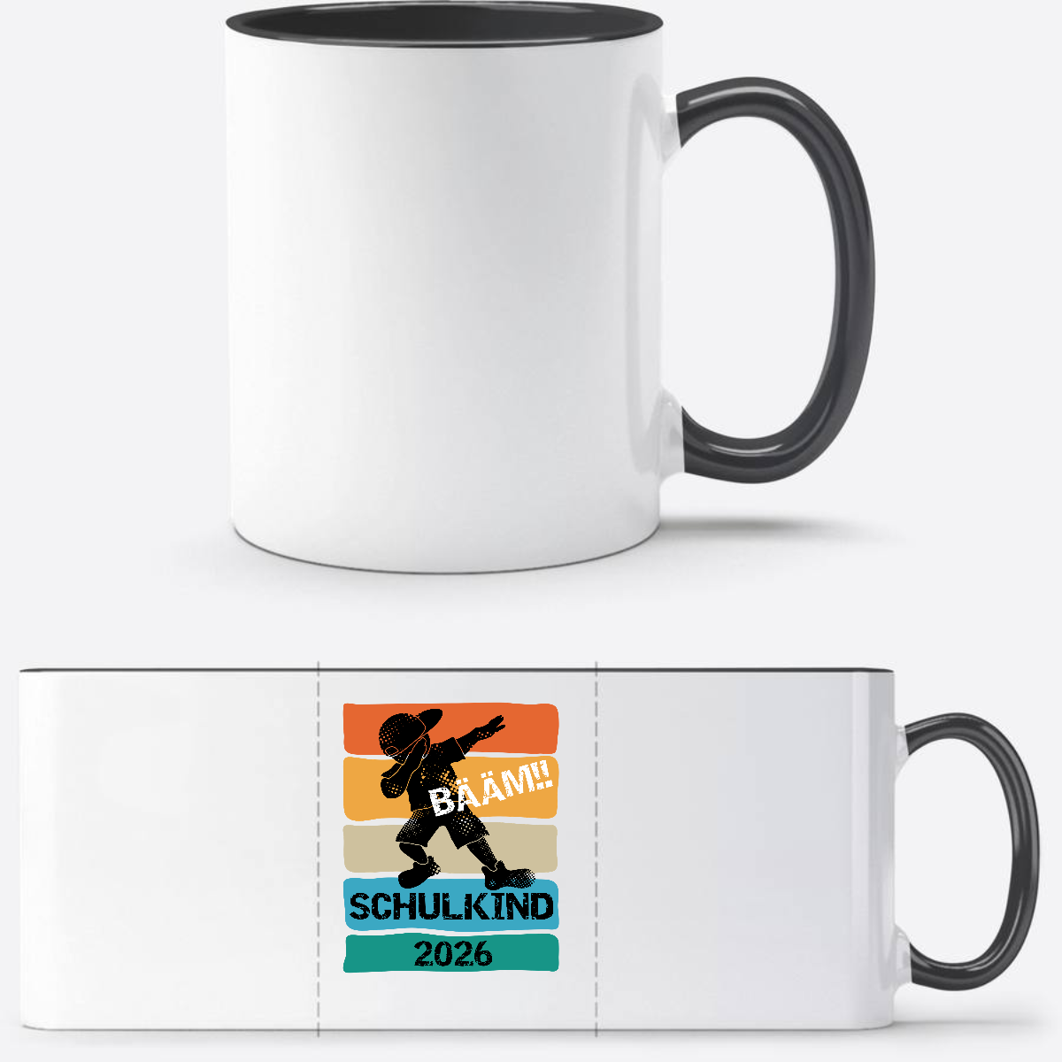 Tasse Bääm! Schulkind 2026 – Geschenk zur Einschulung - Weiß/Schwarz