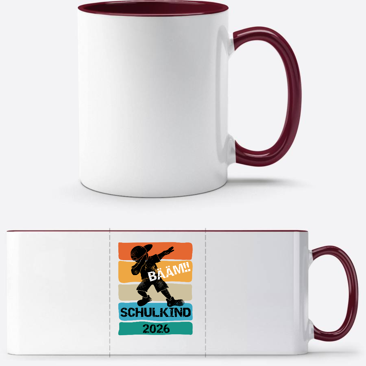 Tasse Bääm! Schulkind 2026 – Geschenk zur Einschulung - White/Bordeaux