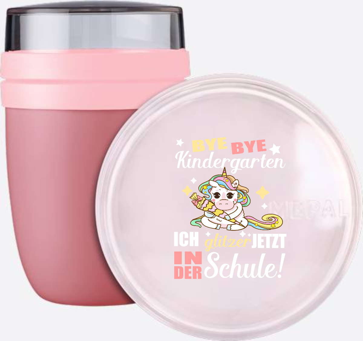 Tasse Einhorn Bye Bye Kindergarten – Geschenk zur Einschulung - Vivid Mauve
