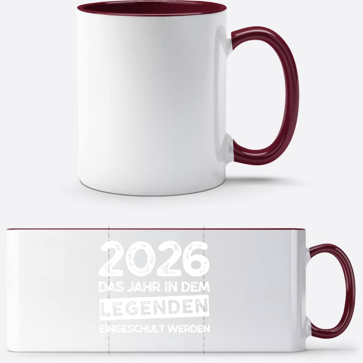 Tasse Einschulung 2026 – Legenden werden eingeschult (mit Name) - White/Bordeaux