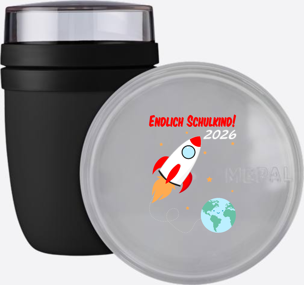 Tasse Einschulung 2026 mit Name – Endlich Schulkind Rakete - Nordic Black