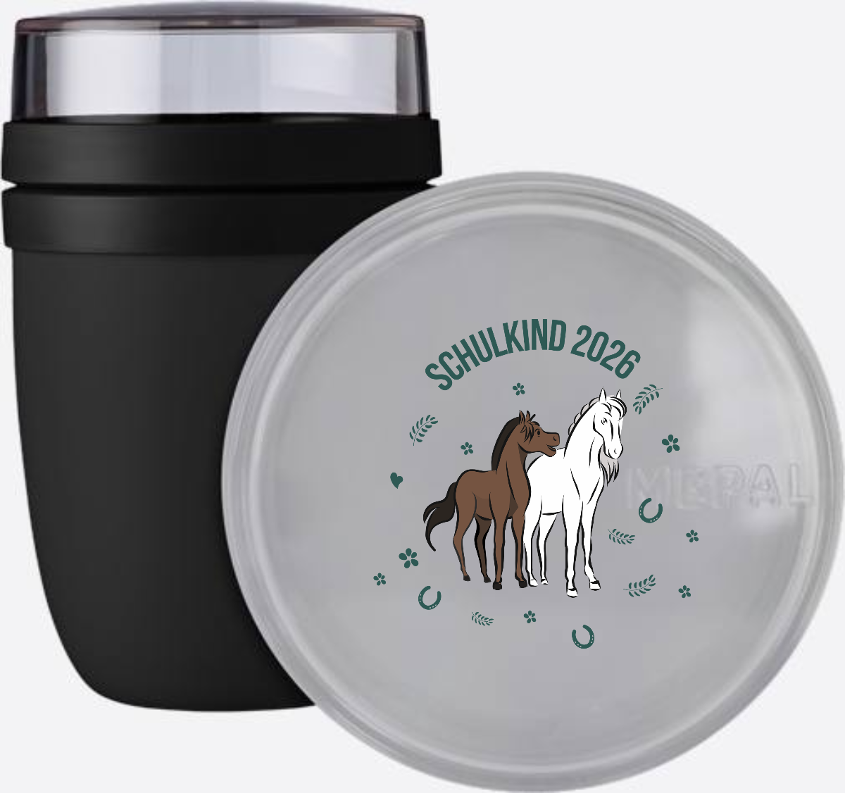 Tasse Einschulung 2026 – Schulkind Pferde mit Name - Nordic Black