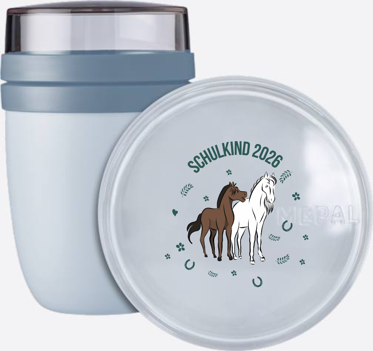 Tasse Einschulung 2026 – Schulkind Pferde mit Name - Nordic Blue