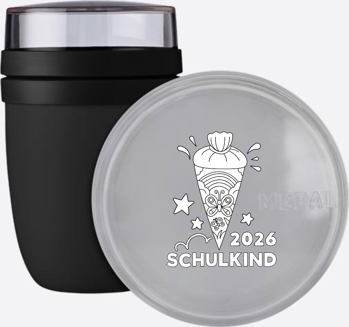 Tasse Einschulung 2026 – Schulkind Regenbogen zum Ausmalen - Nordic Black