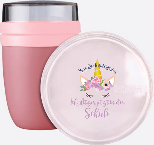 Tasse Einschulung: Bye Bye Kindergarten Ich glitzer jetzt Blumen - Vivid Mauve