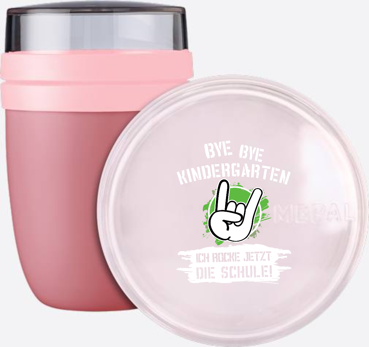 Tasse Einschulung: Bye Bye Kindergarten, ich rocke die Schule - Vivid Mauve