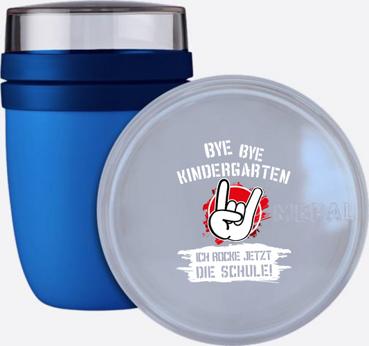 Tasse Einschulung: Bye Bye Kindergarten, ich rocke die Schule! - Vivid Blue