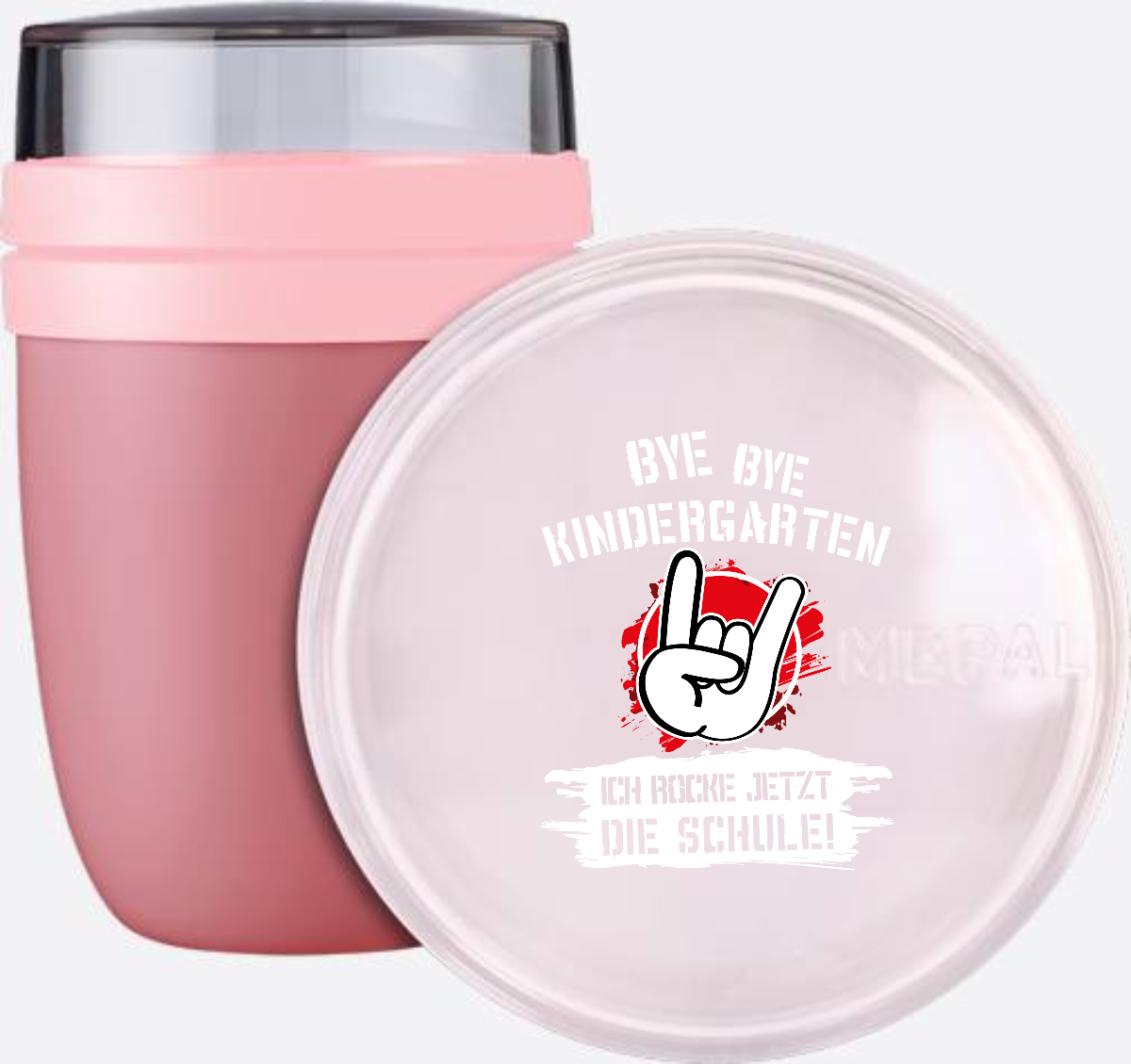 Tasse Einschulung: Bye Bye Kindergarten, ich rocke die Schule! - Vivid Mauve