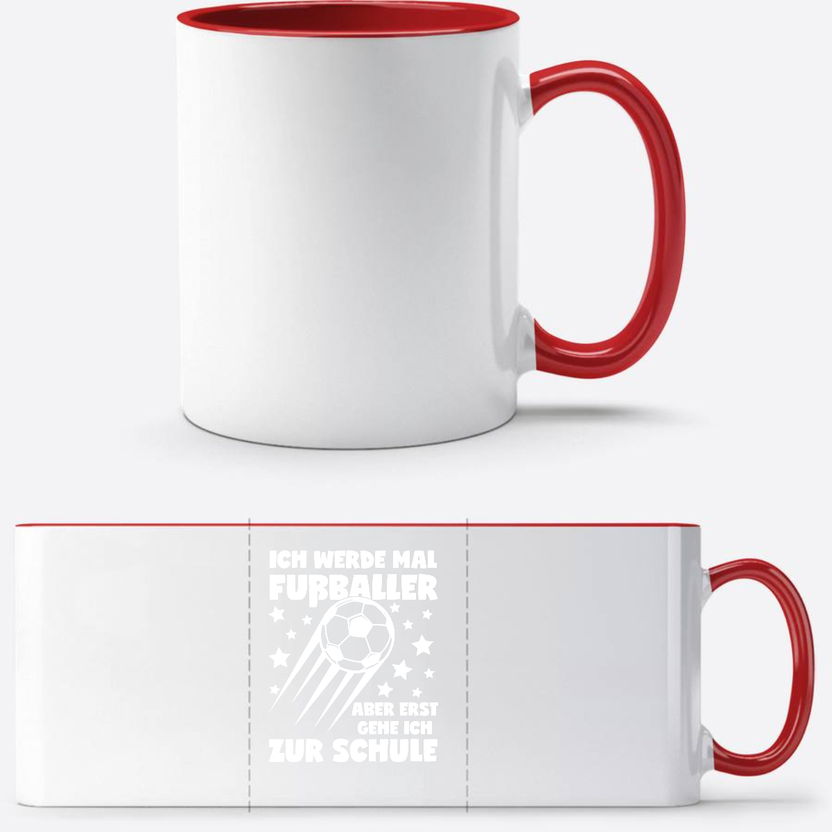 Tasse Einschulung: Ich werde Fußballer – mit Wunschnamen - White/Red