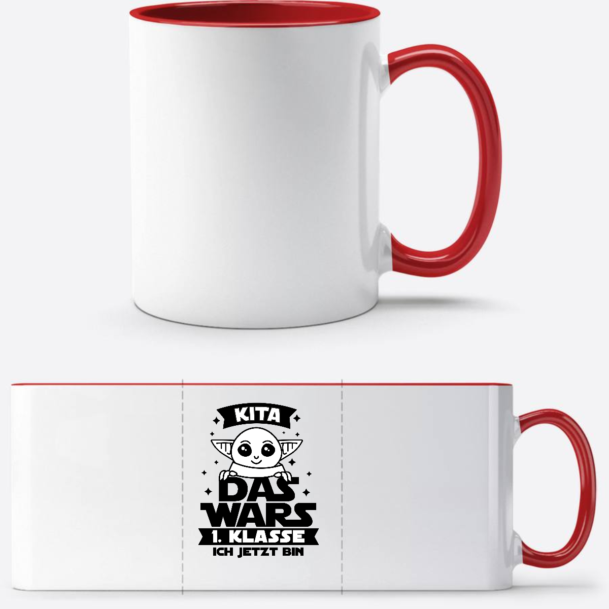 Tasse Einschulung: Kita Das wars – 1. Klasse ich jetzt bin - White/Red