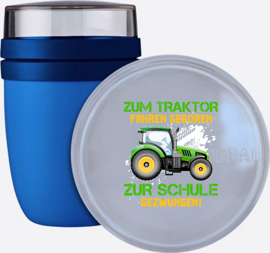 Tasse Einschulung: Zum Traktor fahren geboren – mit Name - Vivid Blue