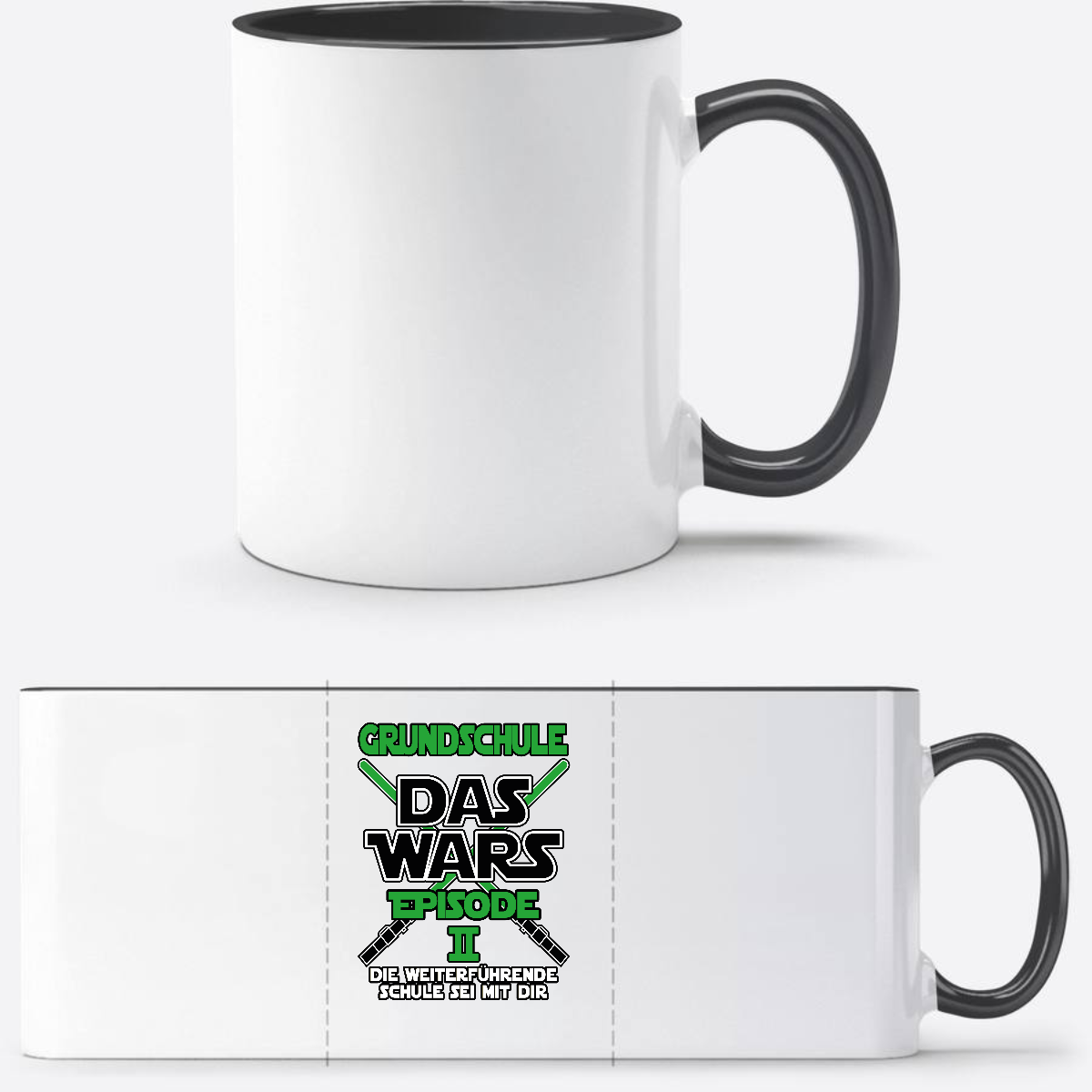 Tasse Grundschule Das Wars Episode 2 – Personalisiert mit Name - Weiß/Schwarz