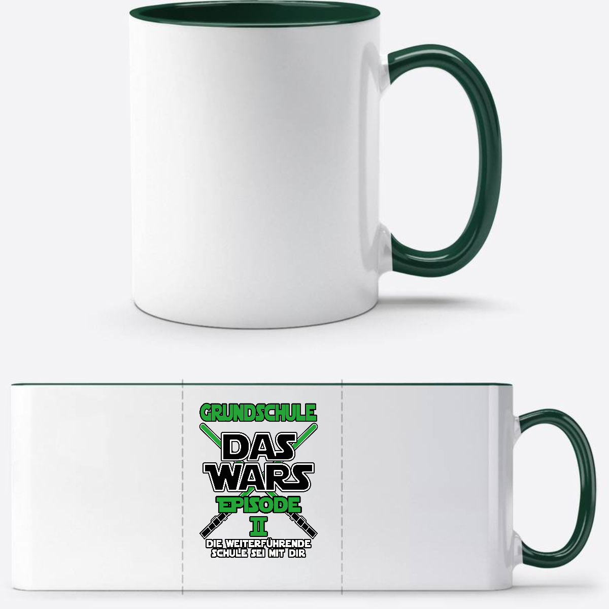 Tasse Grundschule Das Wars Episode 2 – Personalisiert mit Name - White/Petrol