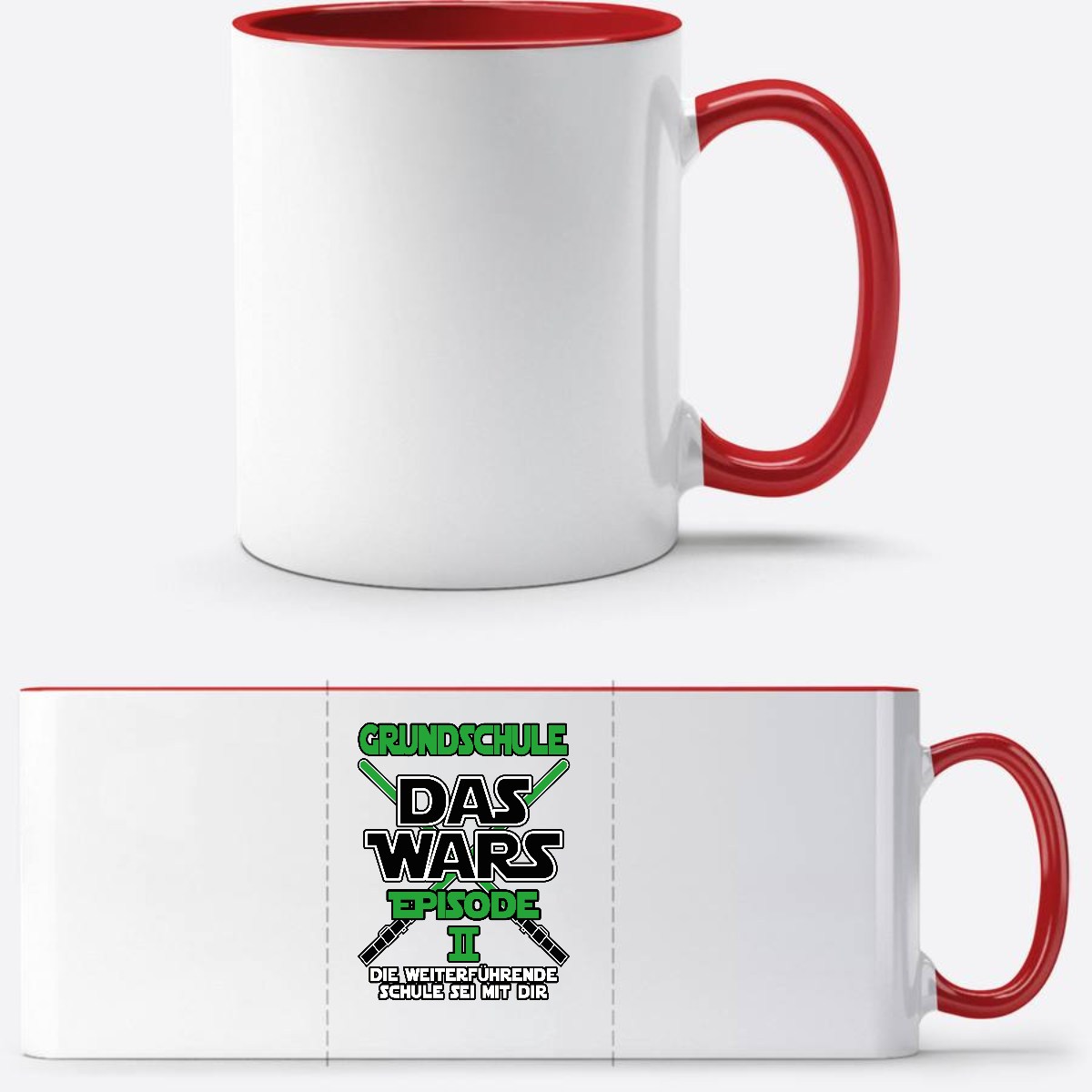 Tasse Grundschule Das Wars Episode 2 – Personalisiert mit Name - White/Red