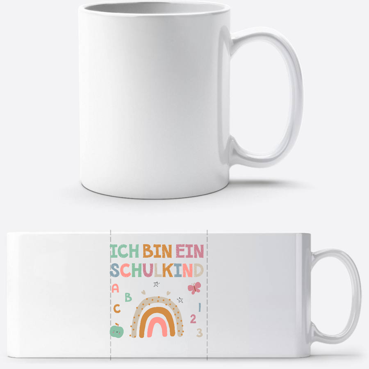Tasse „Ich bin ein Schulkind“ – Geschenk zur Einschulung - Weiß