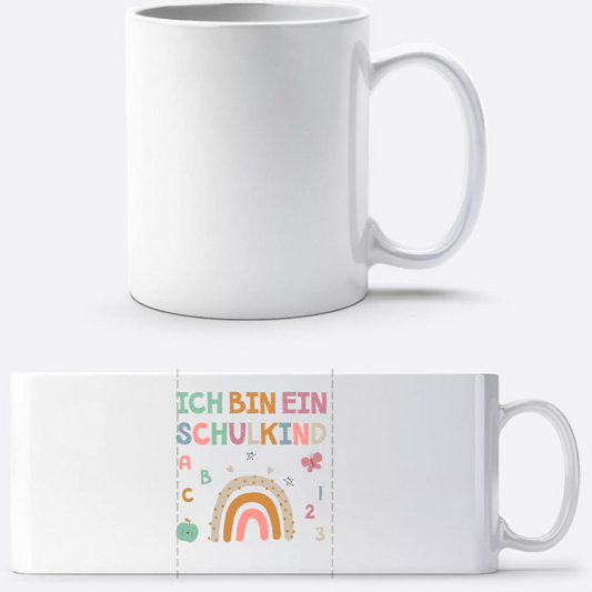 Tasse „Ich bin ein Schulkind“ – Geschenk zur Einschulung - Weiß