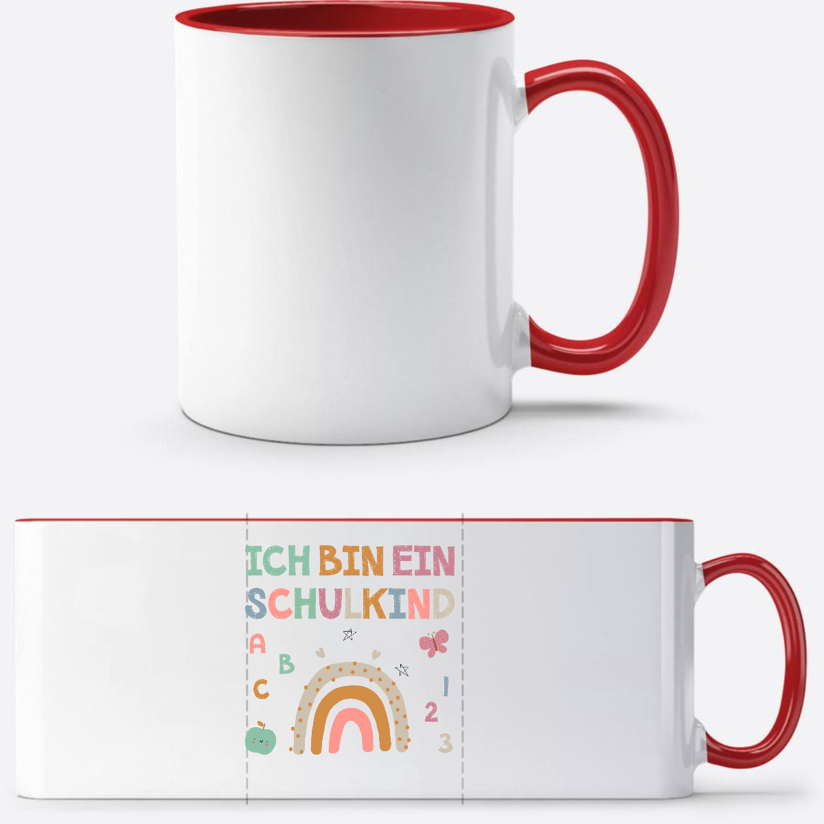 Tasse „Ich bin ein Schulkind“ – Geschenk zur Einschulung - White/Red