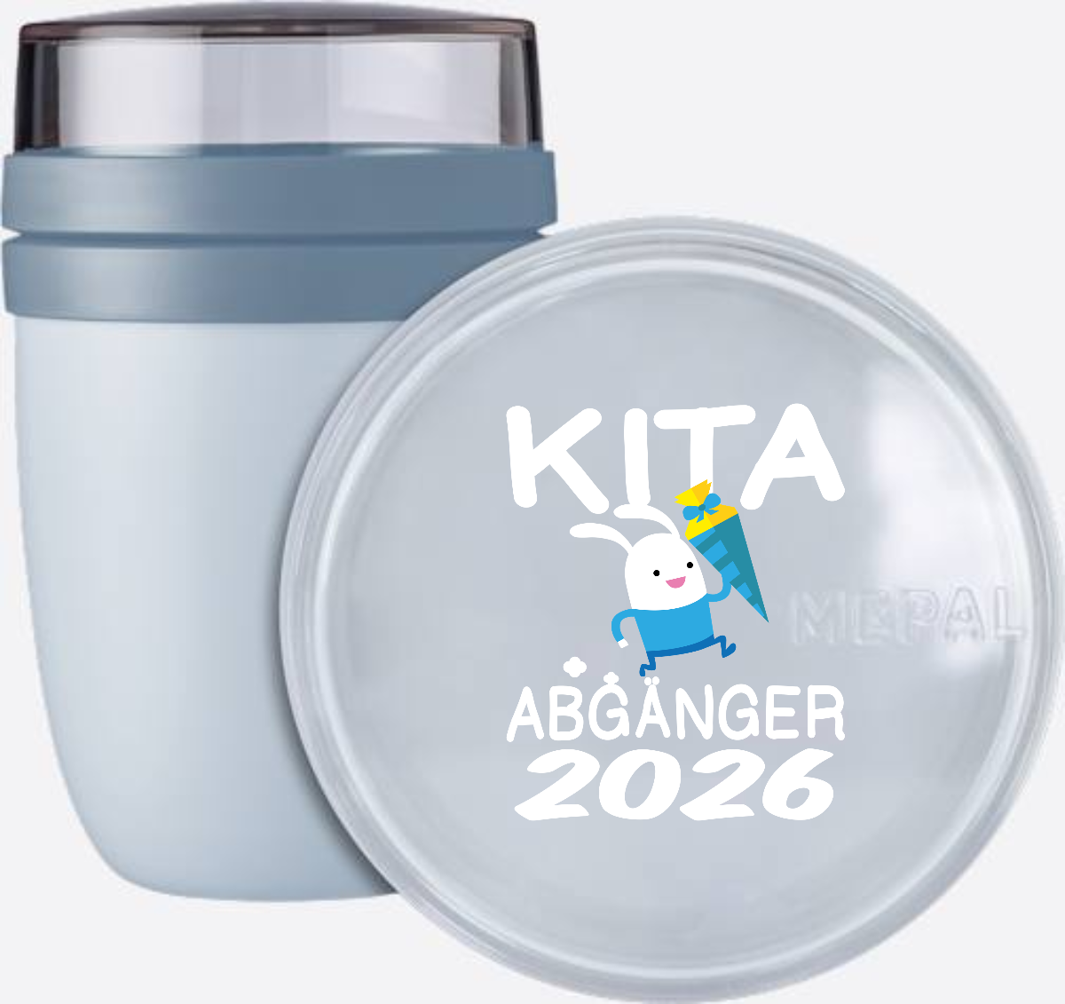Tasse Kita Abgänger 2026 – Hase mit Schultüte & Name - Nordic Blue