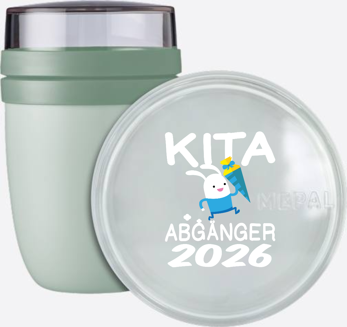 Tasse Kita Abgänger 2026 – Hase mit Schultüte & Name - Nordic Sage