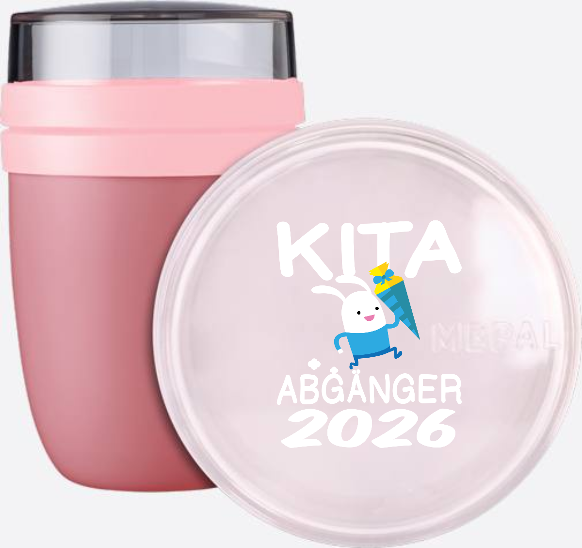 Tasse Kita Abgänger 2026 – Hase mit Schultüte & Name - Vivid Mauve