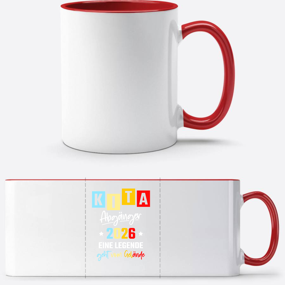 Tasse Kita Abgänger 2026 – Legende verlässt das Gelände mit Name - White/Red