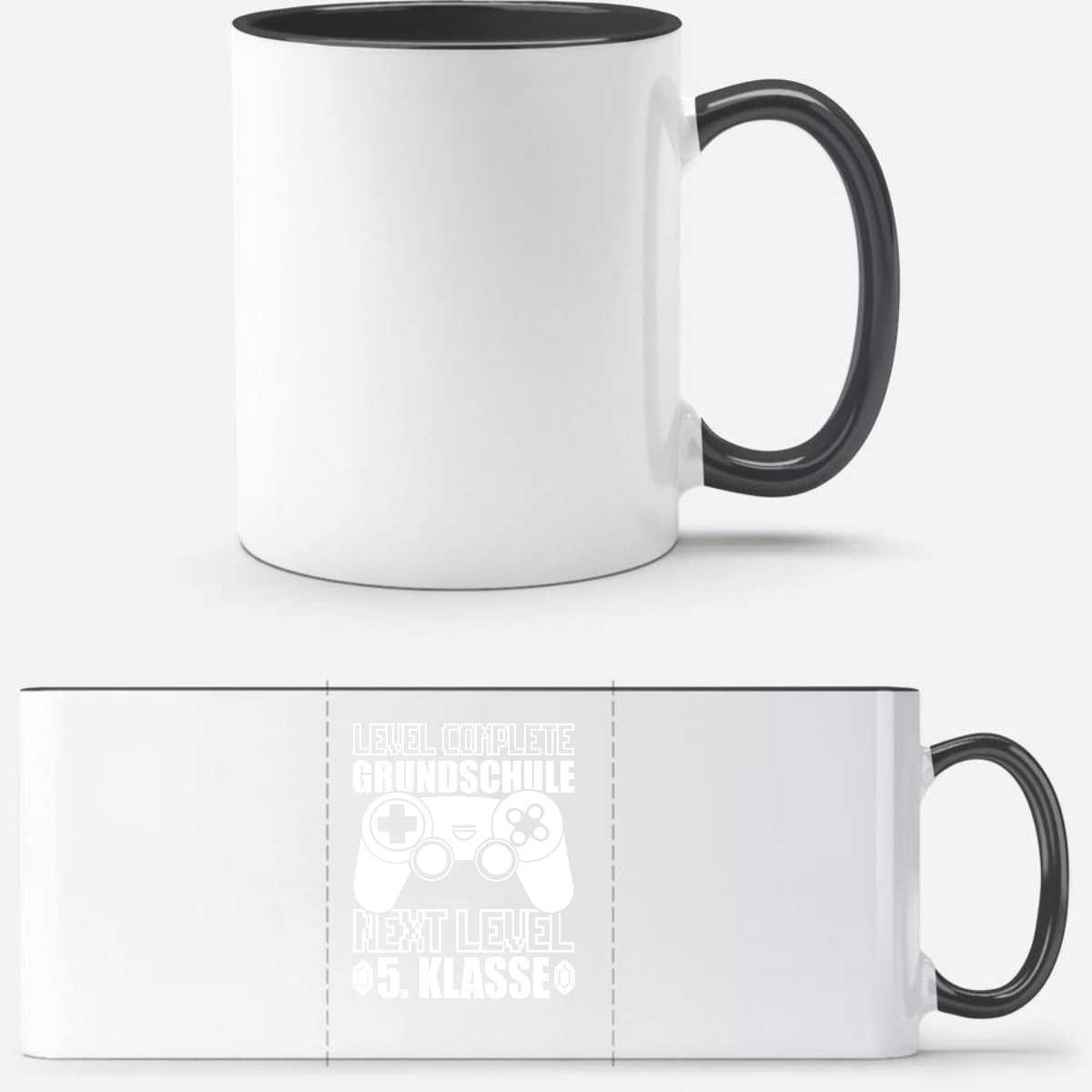 Tasse Level complete 5. Klasse – Geschenk zum Schulwechsel - Weiß/Schwarz