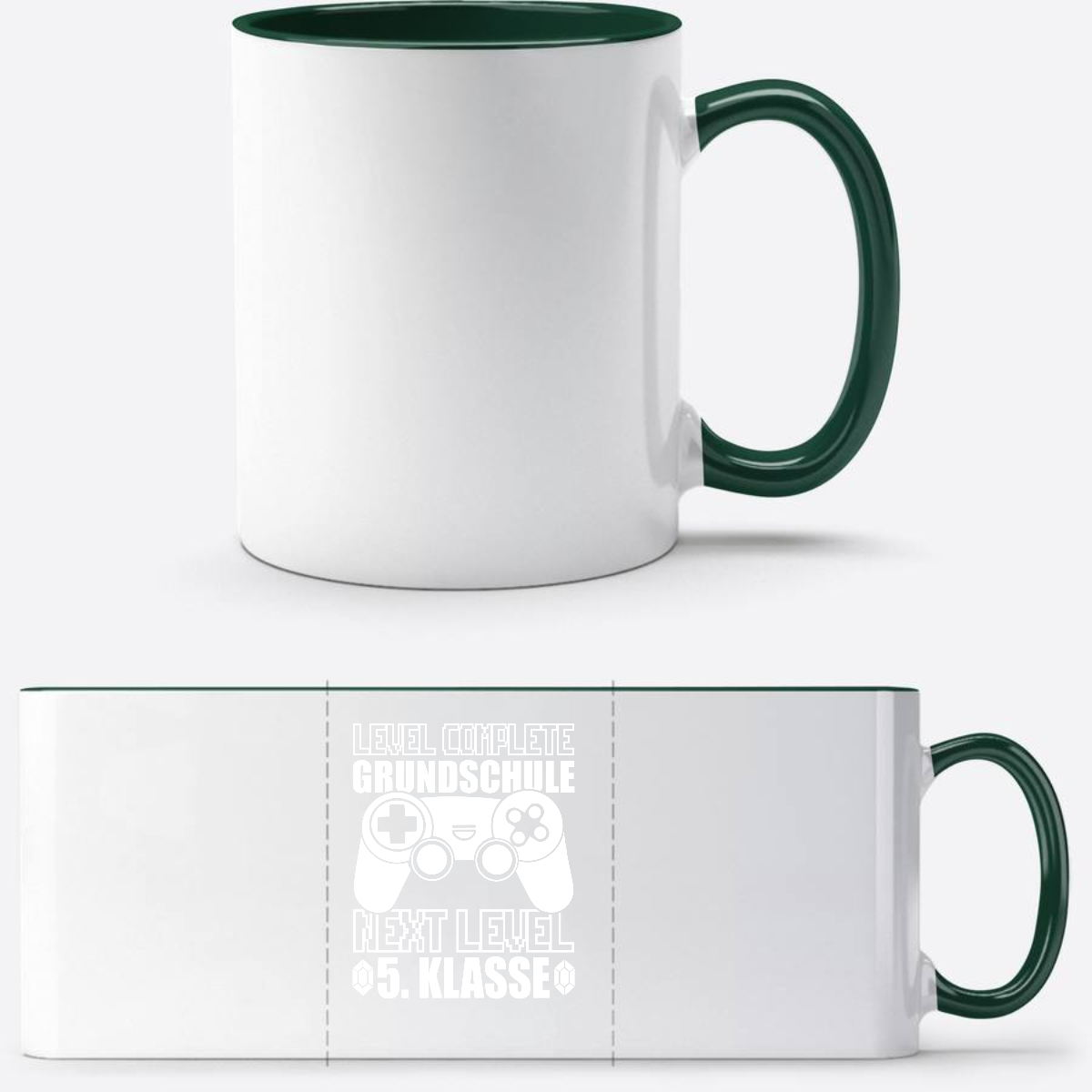 Tasse Level complete 5. Klasse – Geschenk zum Schulwechsel - White/Petrol