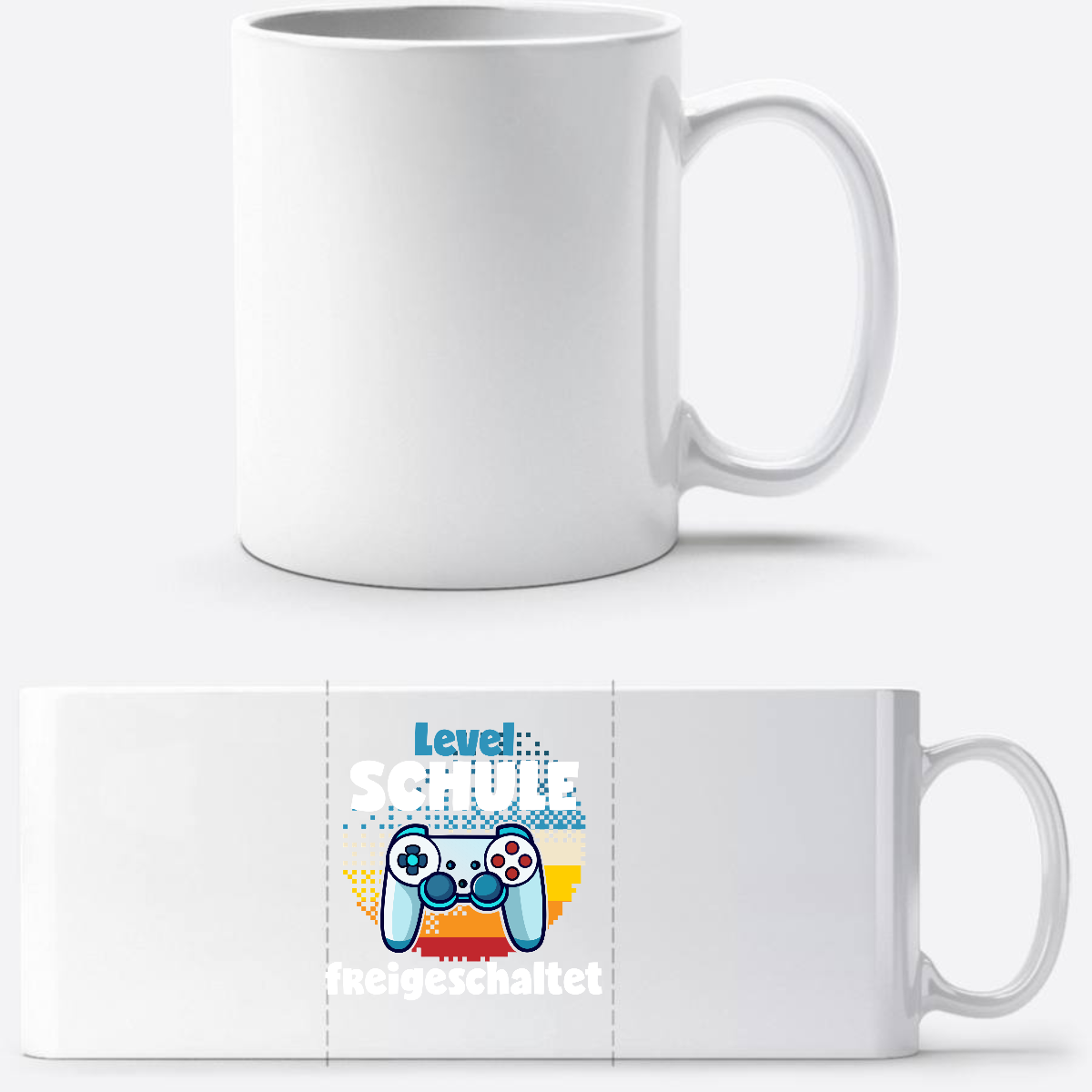 Tasse Level Schule freigeschaltet – Geschenk zur Einschulung - Weiß