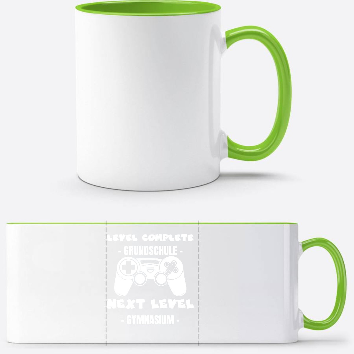 Tasse Next Level Gymnasium – Personalisiert mit Namen - Weiß/Grün