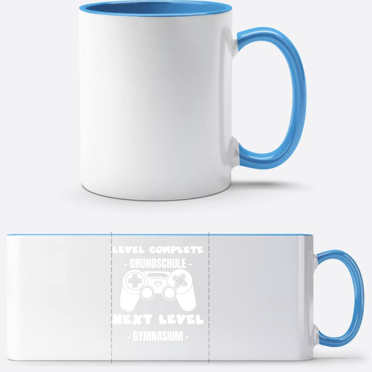 Tasse Next Level Gymnasium – Personalisiert mit Namen - Weiß/Hellblau