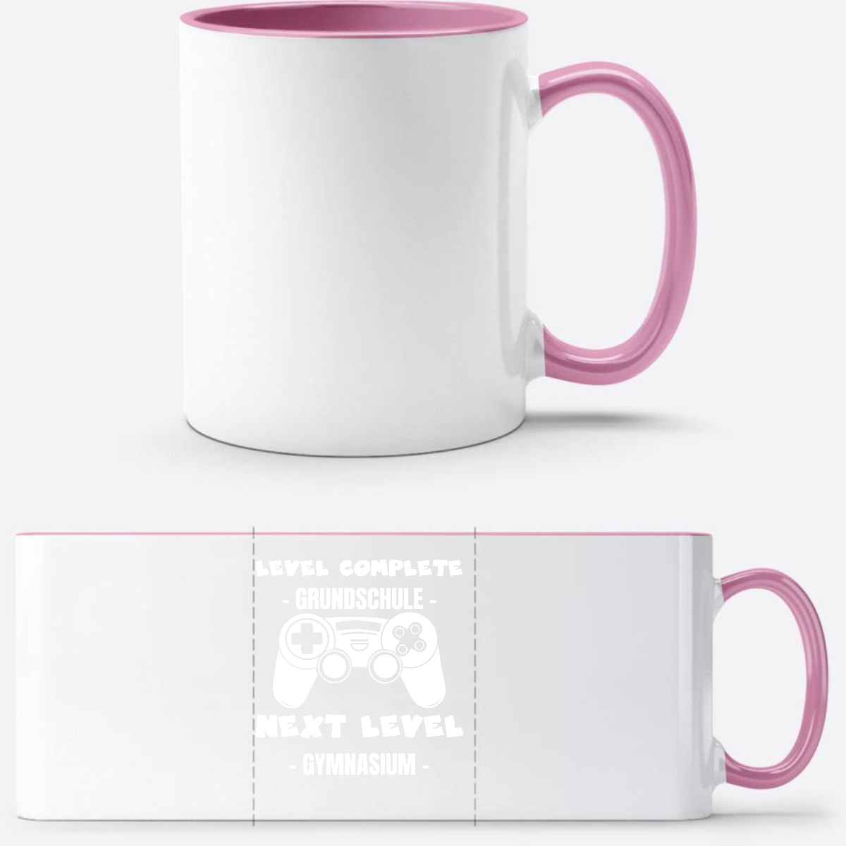 Tasse Next Level Gymnasium – Personalisiert mit Namen - Weiss/Rosa