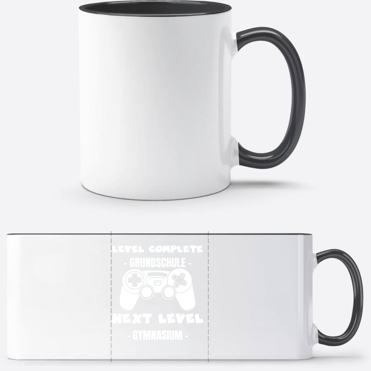 Tasse Next Level Gymnasium – Personalisiert mit Namen - Weiß/Schwarz