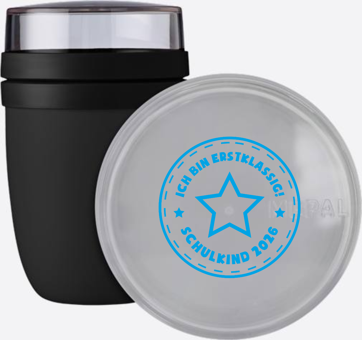 Tasse Schulkind 2025 – Ich bin erstklassig Stern hellblau - Nordic Black