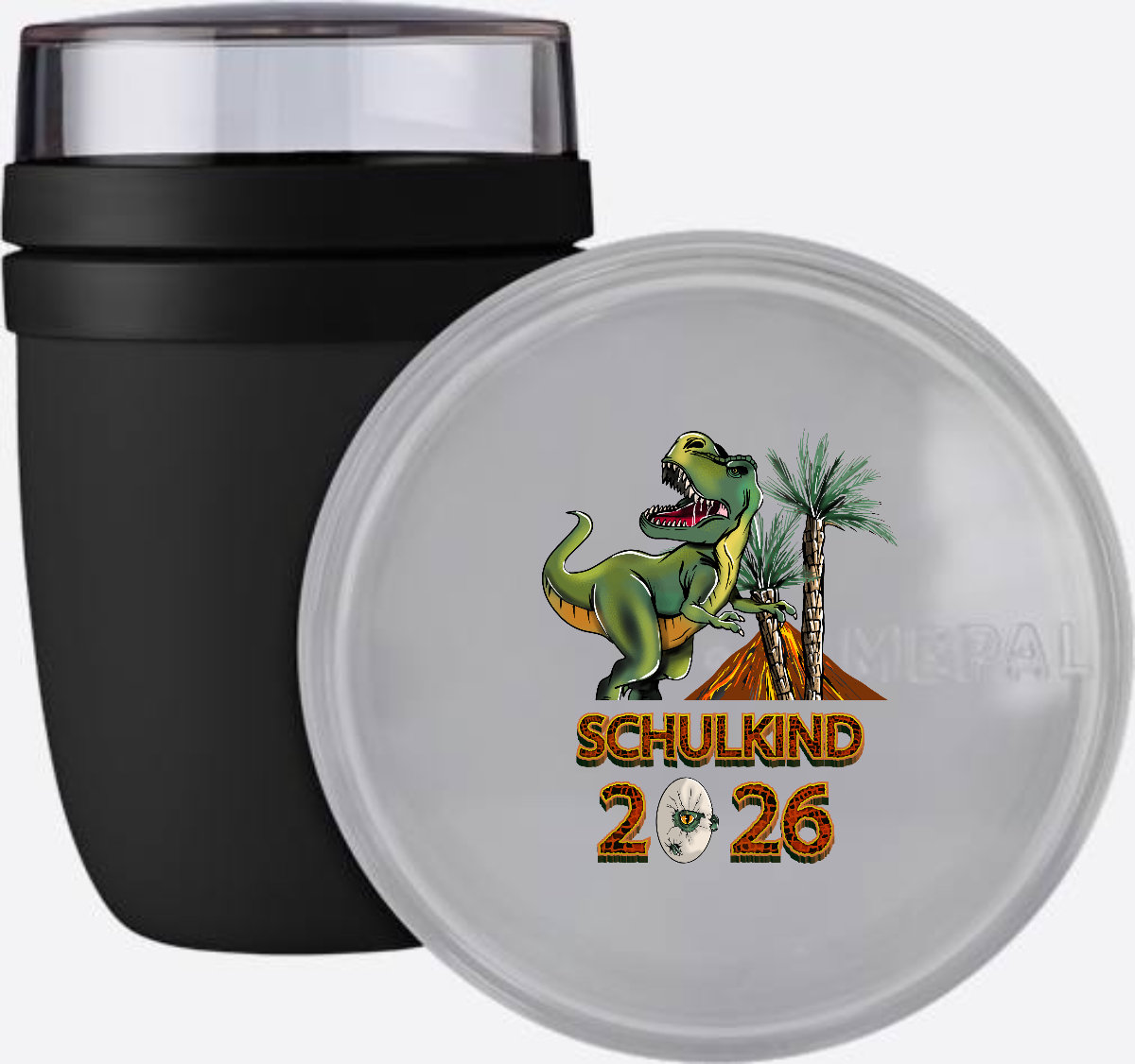 Tasse Schulkind 2025 T-Rex Dino – Personalisiert mit Name - Nordic Black
