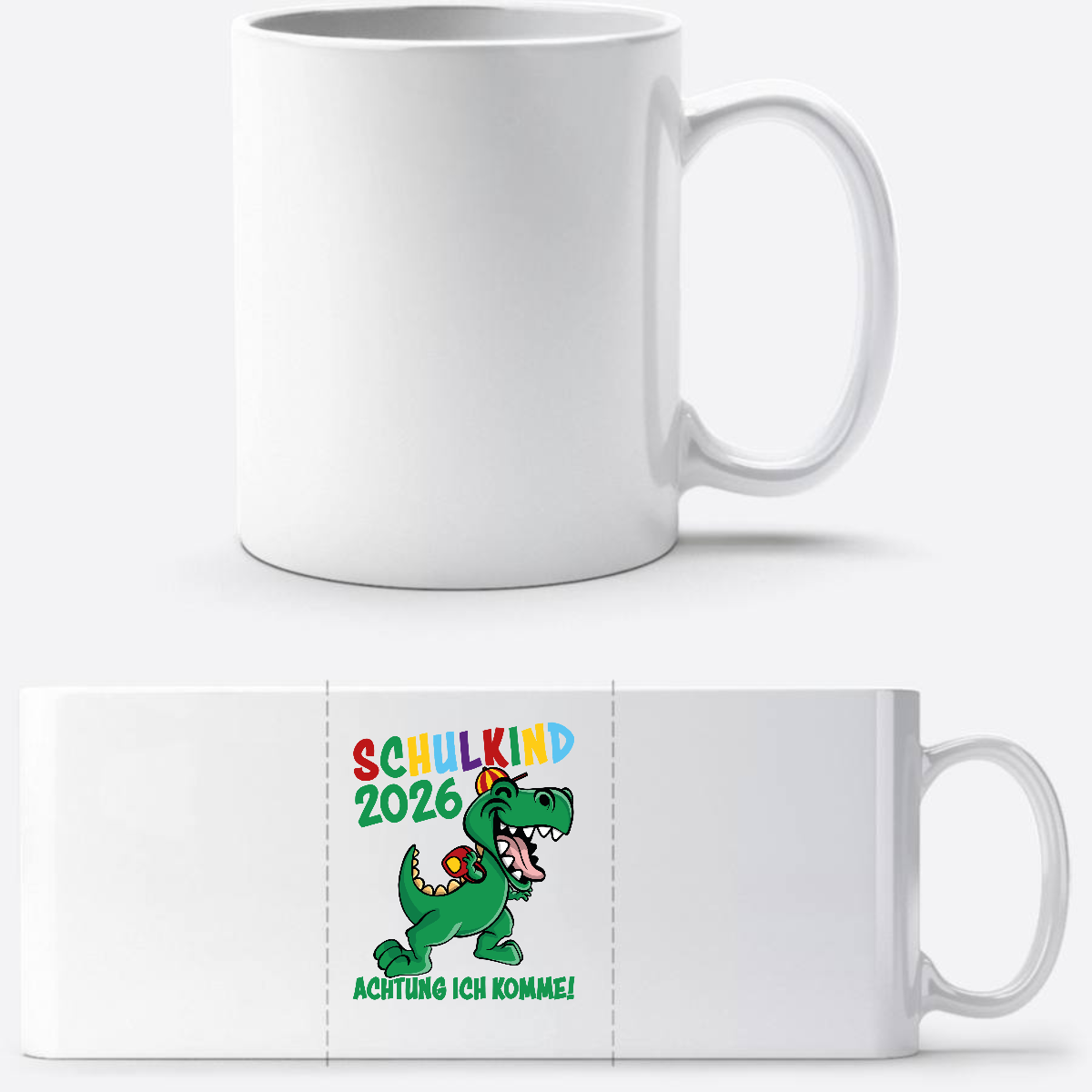 Tasse Schulkind 2026 – Achtung ich komme! Personalisiert - Weiß
