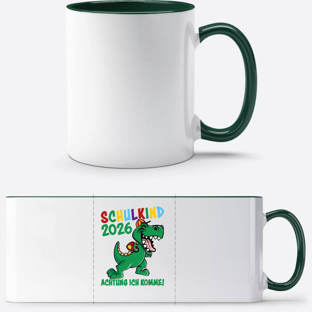 Tasse Schulkind 2026 – Achtung ich komme! Personalisiert - White/Petrol