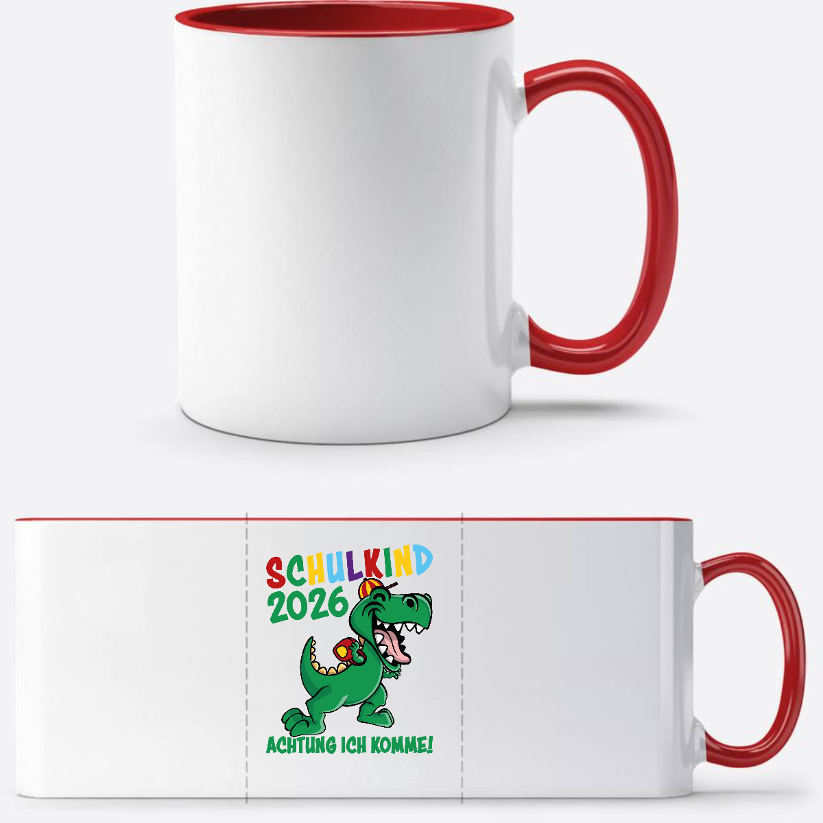 Tasse Schulkind 2026 – Achtung ich komme! Personalisiert - White/Red