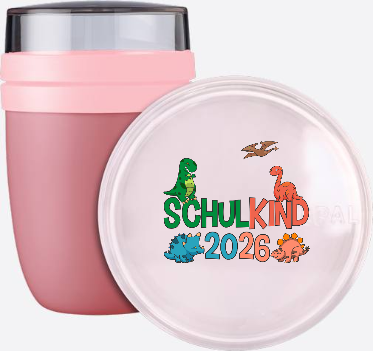 Tasse Schulkind 2026 Dinosaurier mit Name zur Einschulung - Vivid Mauve