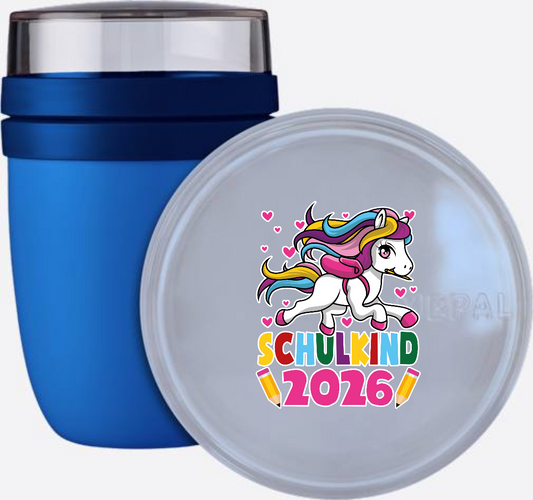 Tasse Schulkind 2026 Einhorn – Geschenk zur Einschulung - Vivid Blue