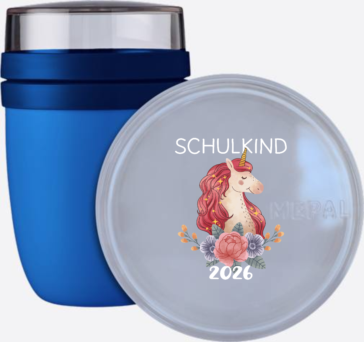Tasse Schulkind 2026 Einhorn – Personalisiert mit Name - Vivid Blue