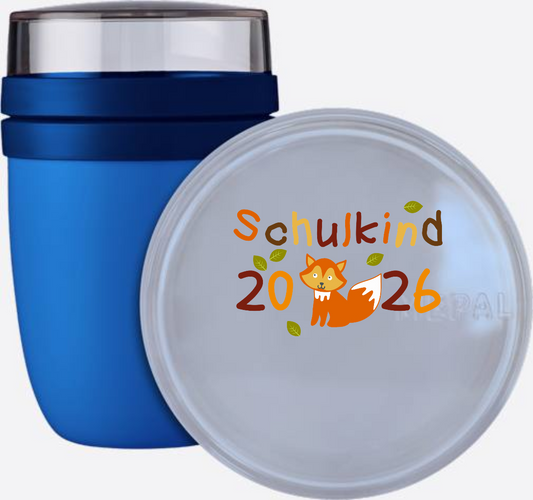 Tasse Schulkind 2026 Fuchs – Mit Namen personalisierbar - Vivid Blue